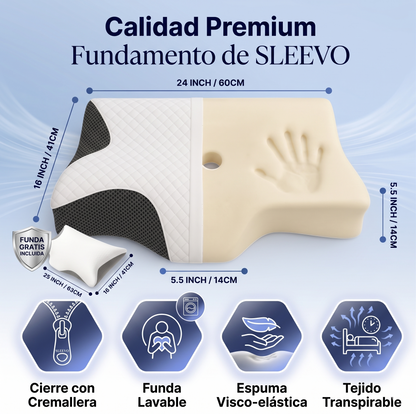 SLEEVO - Almohada Cervical + Funda GRATIS