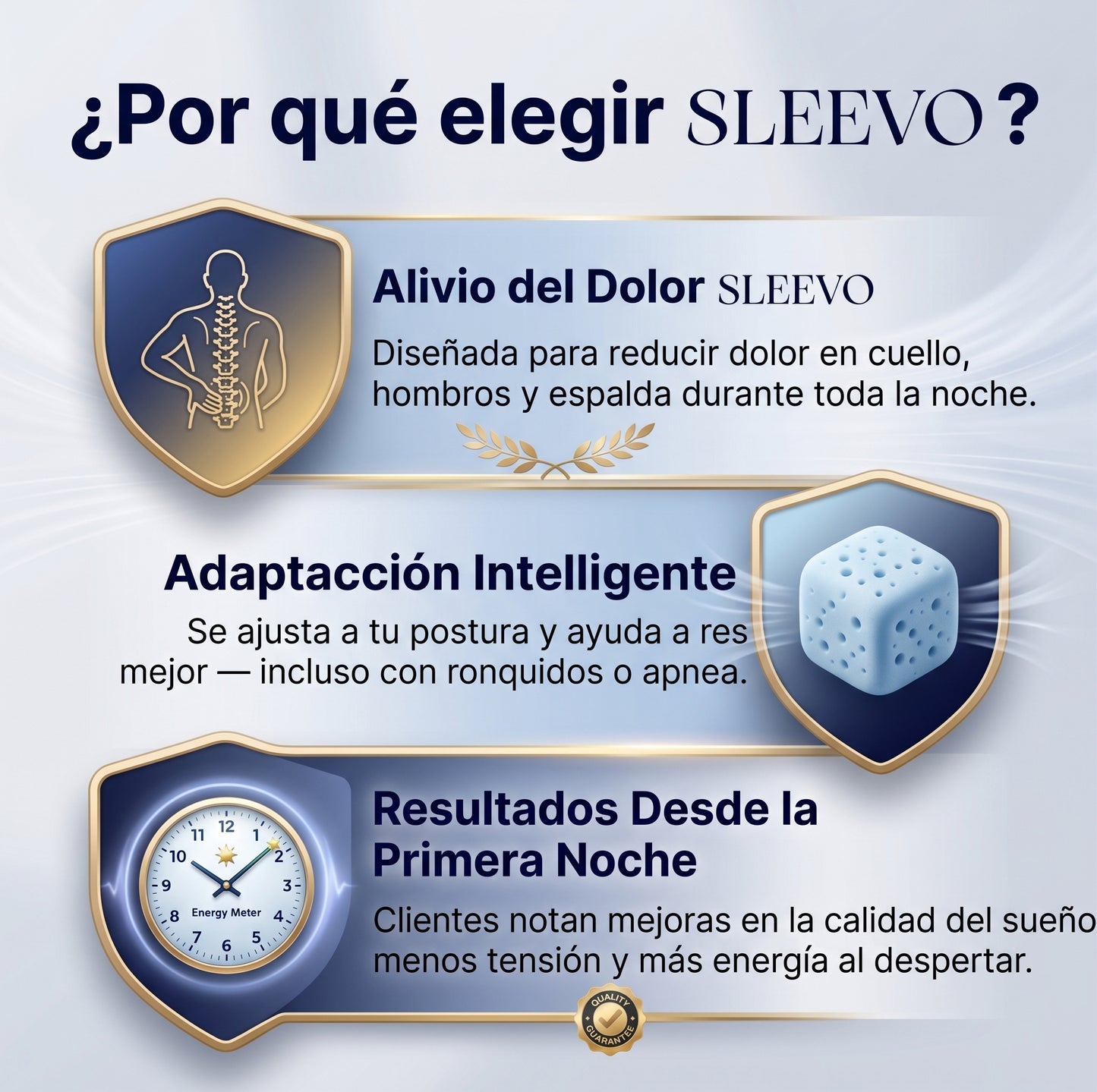 SLEEVO - Almohada Cervical + Funda GRATIS
