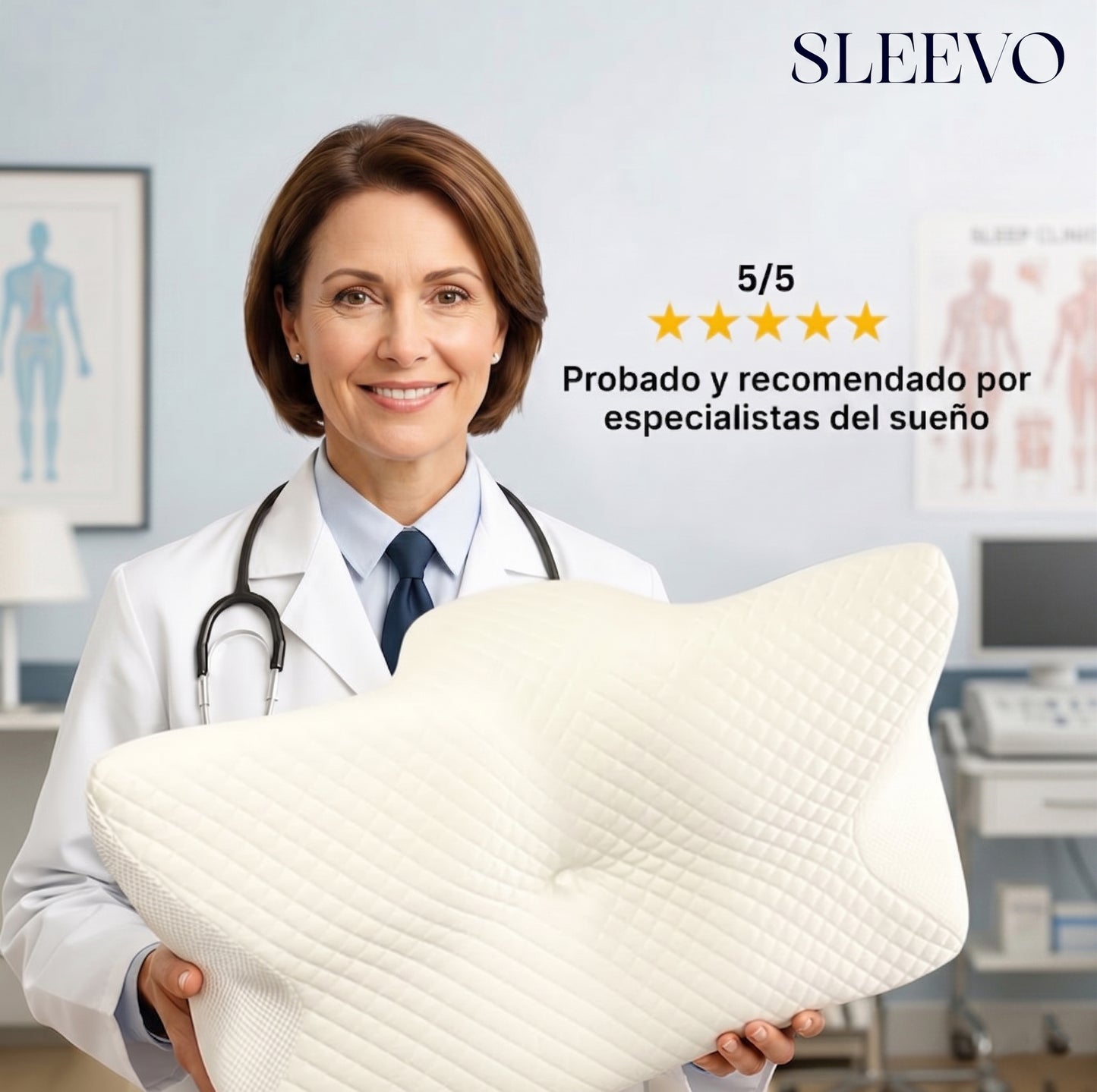 SLEEVO - Almohada Cervical + Funda GRATIS